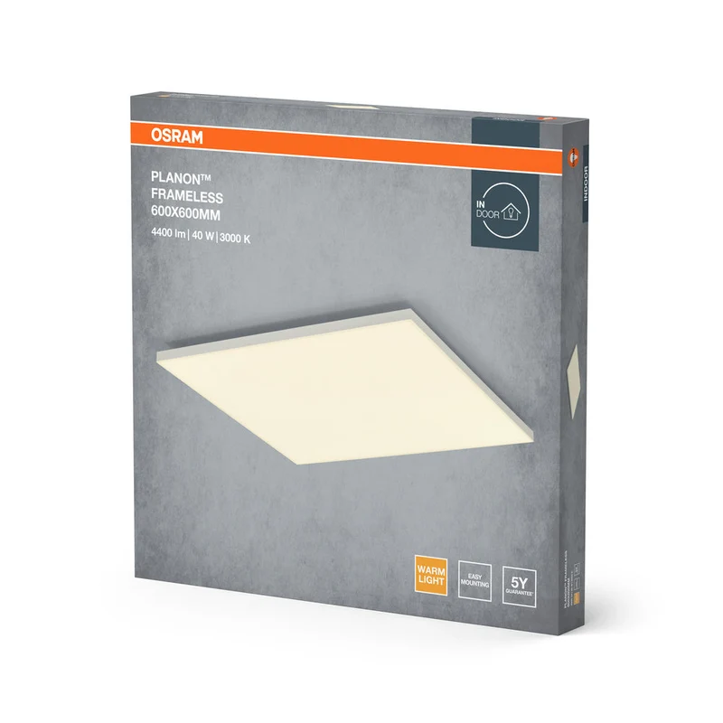 OSRAM Planon Lampada da soffitto senza cornice, bianco caldo, 40W, 600x600mm