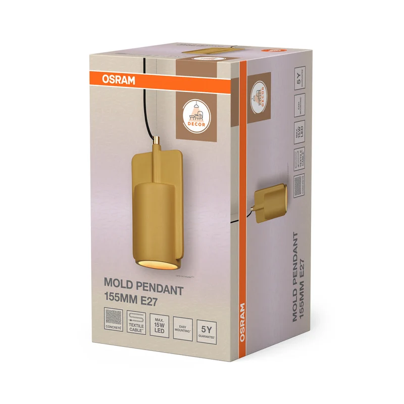 OSRAM DECOR Lampada a sospensione Mold 155MM 1xE27 Oro