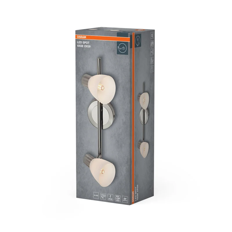 OSRAM LED Spot Vase Lampada da soffitto 2xG9 Nichel spazzolato