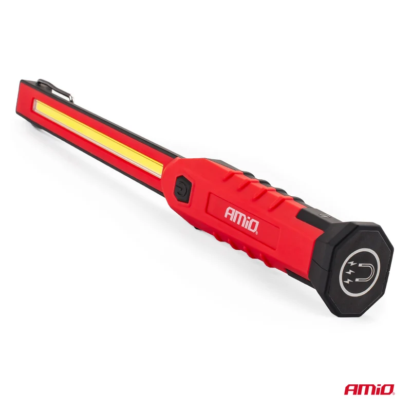 Torcia sottile ricaricabile con magnete e gancio