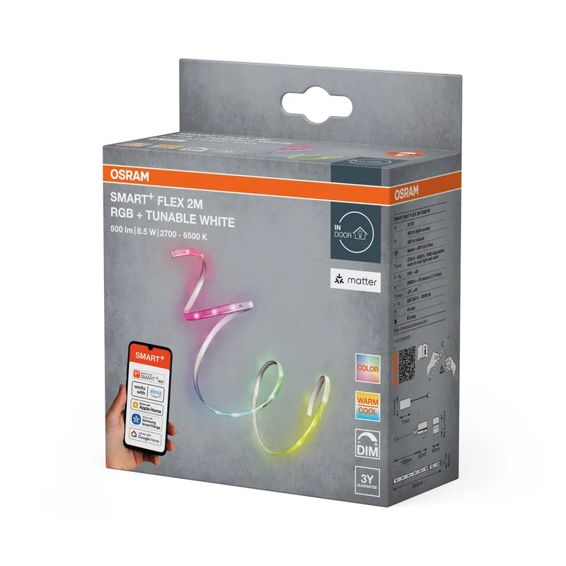 OSRAM Matter SMART+ FLEX striscia LED 2M RGB bianco regolabile