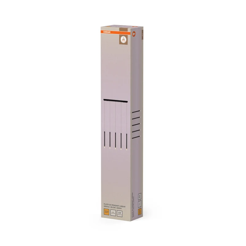OSRAM DECOR Lampada a sospensione Flute Lineare 28.5W 930 Nero