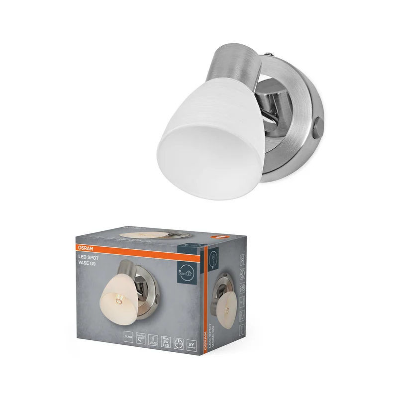 OSRAM LED Spot Vase Lampada da parete 1xG9 Nichel spazzolato