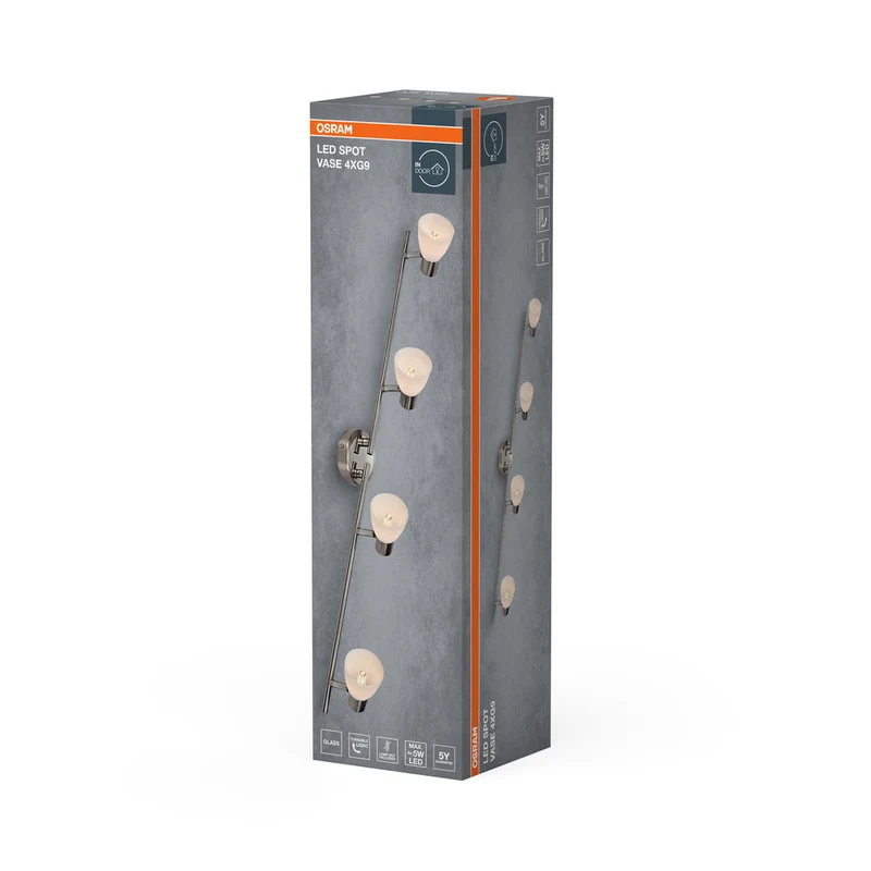 OSRAM LED Spot Vase Lampada da soffitto 4xG9 Nichel spazzolato
