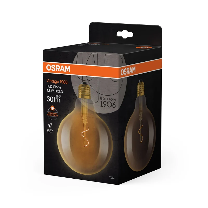 OSRAM Vintage 1906® LED CLASSIC Globe 1,8W 822 oro E27