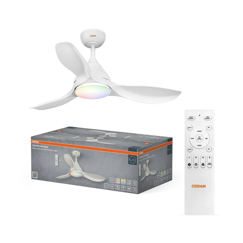 Ventilatore da soffitto LED OSRAM Bise 1065mm 48W CCT RGB