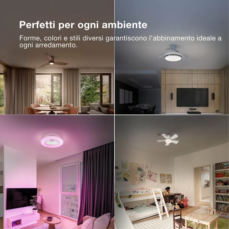 Ventilatore da soffitto LED OSRAM Bise 1065mm 48W CCT RGB