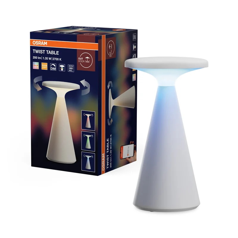 OSRAM SMART+ Lampada da tavolo Bluetooth TWIST RGBW, IP44, 2700K, RGBW