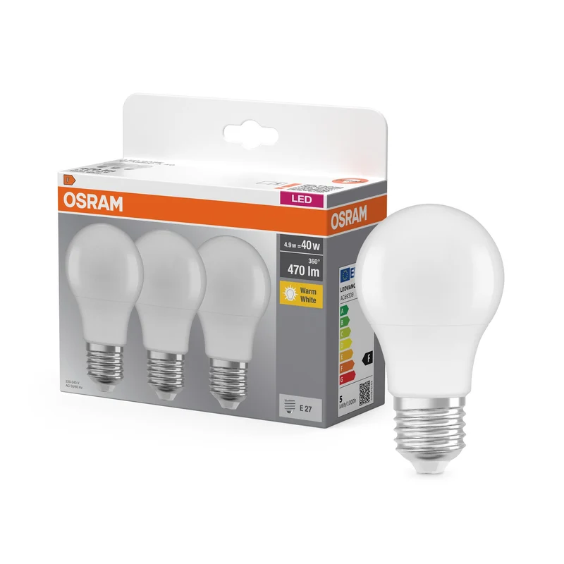 OSRAM LED Basis Classic A 4,9W 827 Opaco E27