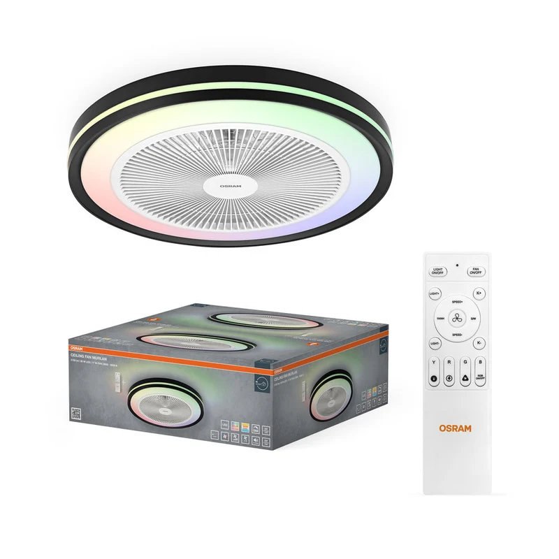 Ventilatore da soffitto LED OSRAM Murlan 490mm 43W CCT RGB