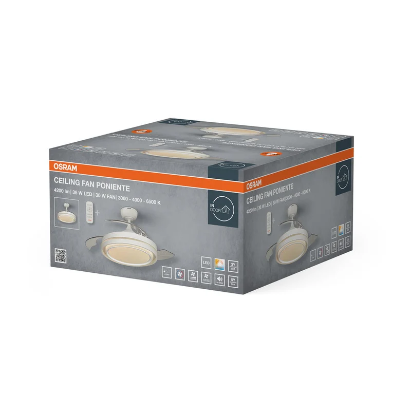 Ventilatore da soffitto LED OSRAM Poniente 1060mm 66W CCT