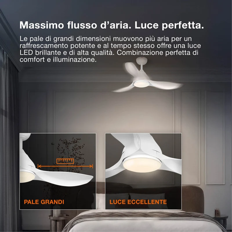 Ventilatore da soffitto LED OSRAM Fohn 1168mm 41W CCT