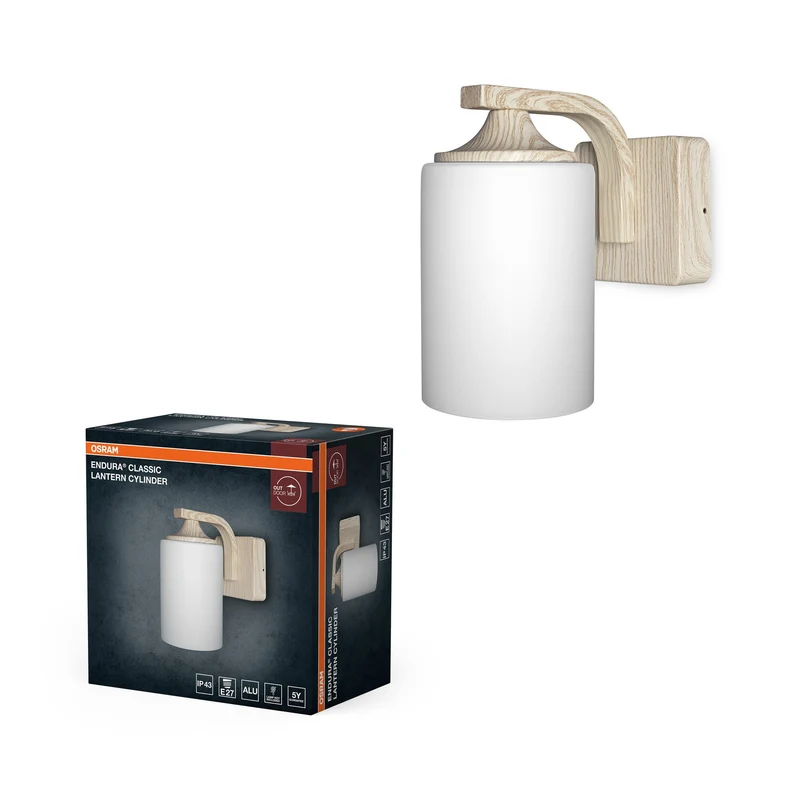 OSRAM Lampada da parete, ENDURA Classic, decorazione legno, E27, IP43