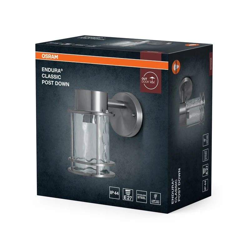OSRAM ENDURA Classica lampada da esterno grigio acciaio, E27, IP44