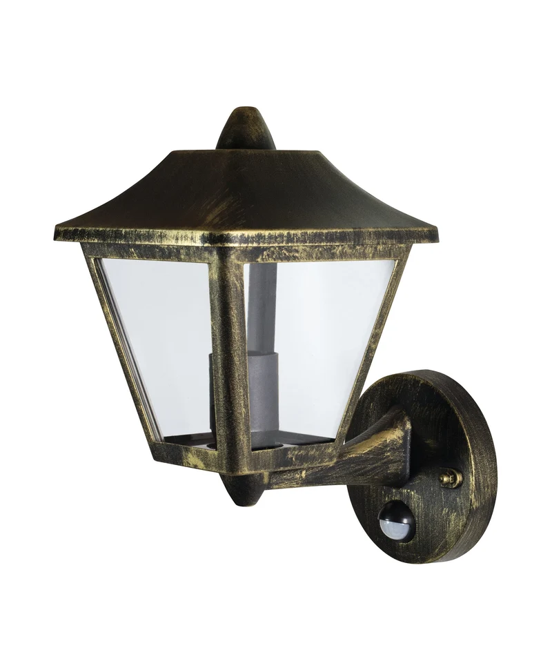 OSRAM Lampada da parete ENDURA con sensore, nero-oro, IP44