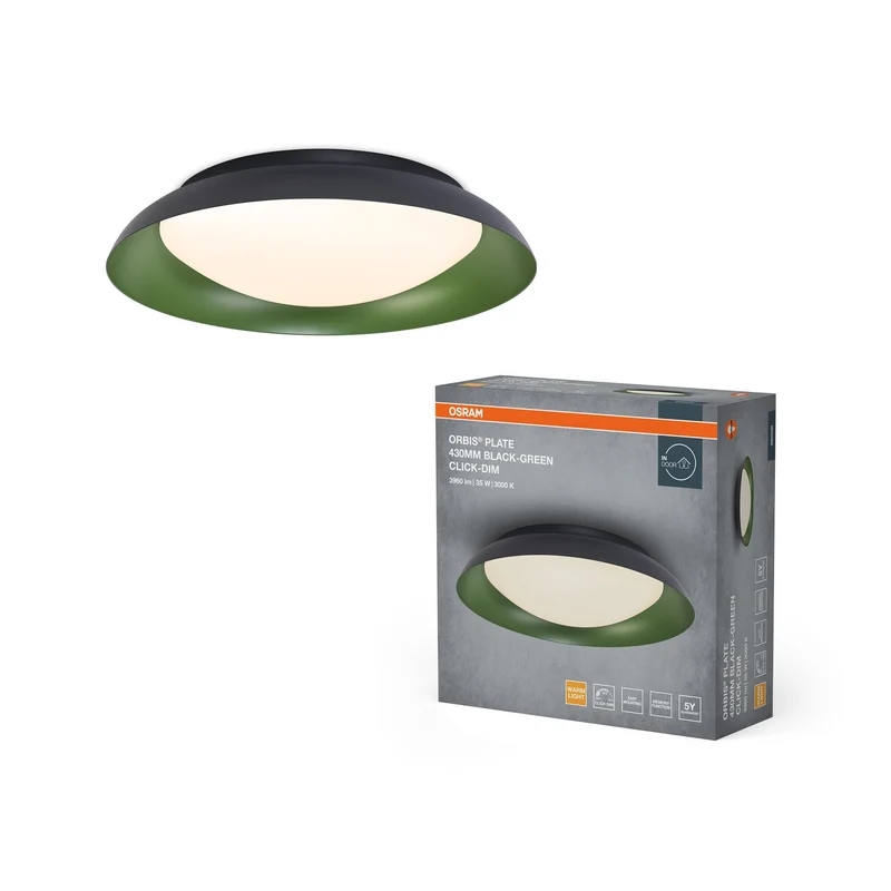 OSRAM ORBIS Plate Lampada da soffitto 35W 430mm nero/verde