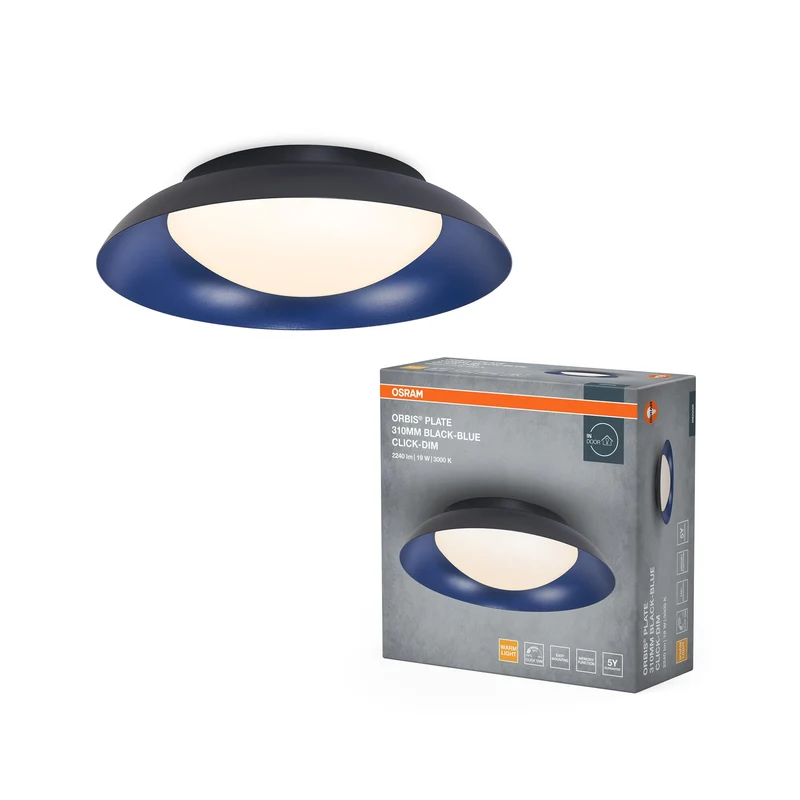 OSRAM ORBIS Plate Lampada da soffitto 19W 310mm nero/blu