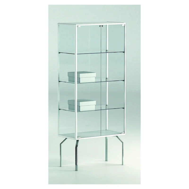 Casa Padrino Luxus Ladenvitrine 91 x 37 cm H. 170 cm mit 3 Glasböden - Ladeneinrichtung - Boutique Möbel - Made in Italy