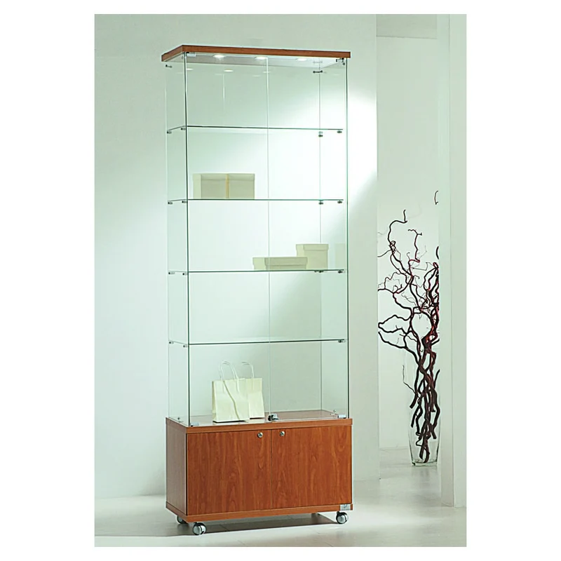 Casa Padrino Luxus Ladenvitrine 80 x 40 cm H. 220 cm mit 3 LED-Spots - Ladeneinrichtung - Boutique Möbel - Made in Italy