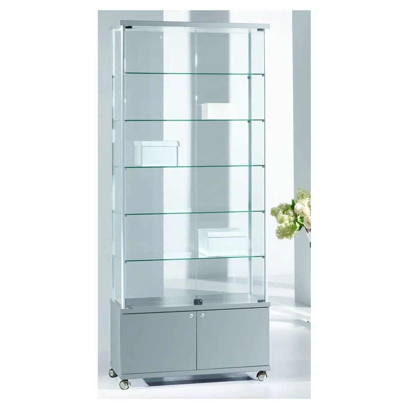 Casa Padrino Luxus Ladenvitrine 93 x 39 cm H. 220 cm mit Unterschrank - Ladeneinrichtung - Boutique Möbel - Made in Italy