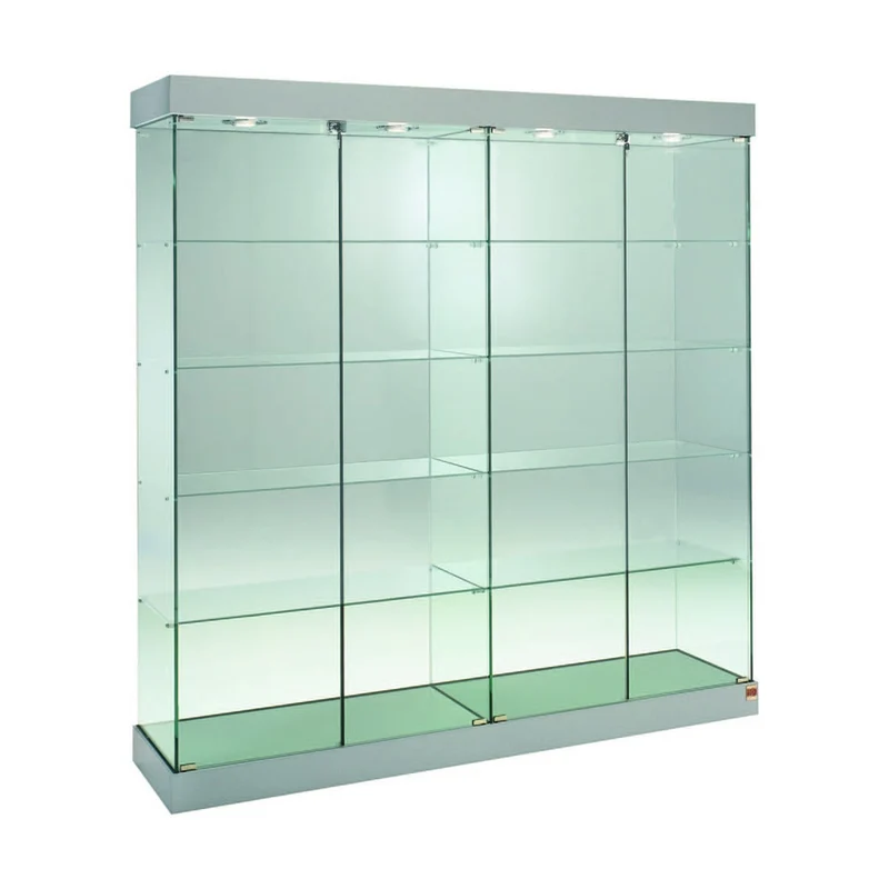 Casa Padrino Luxus Ladenvitrine 182 x 46 cm H. 188 cm mit 4 LED-Spots - Ladeneinrichtung - Boutique Möbel - Made in Italy