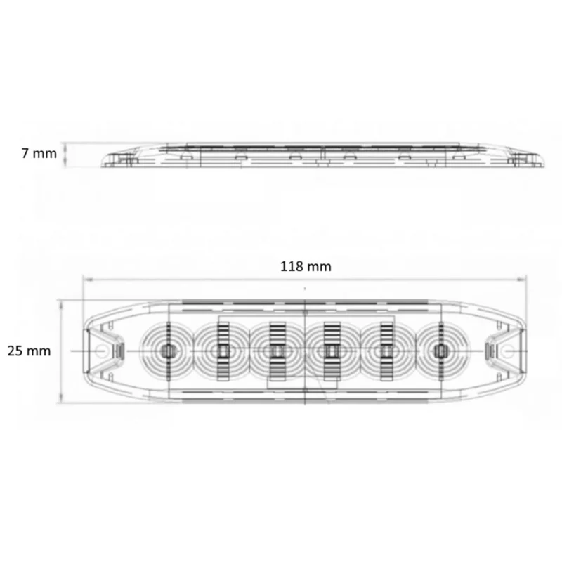 Luce stroboscopica a LED combinata / verde, bianco e ambra