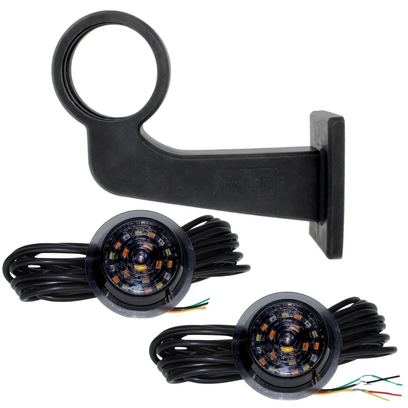 Luce di segnalazione a LED danese lunga affumicata / tricolore con funzione di indicatore