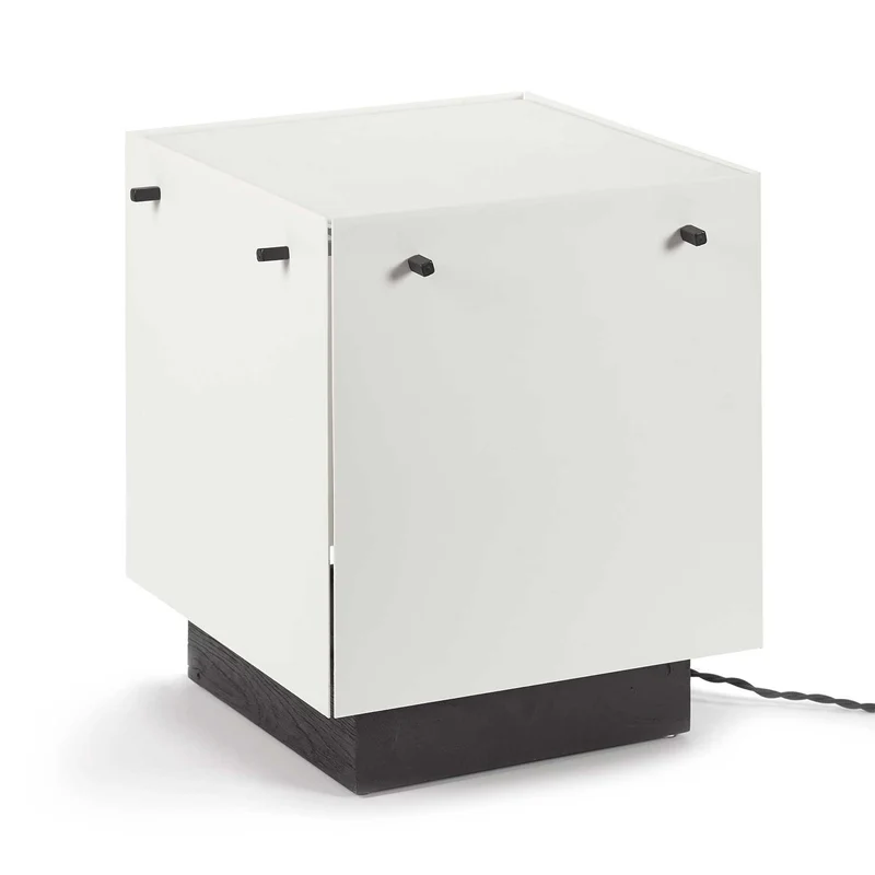 Laslo - Lampe à poser en acier et porcelaine, style minimaliste