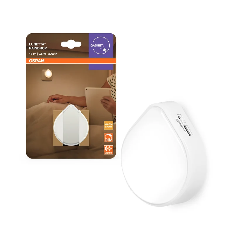 OSRAM LUNETTA RAINDROP Luce notturna con sensore, 0,5W, 15lm