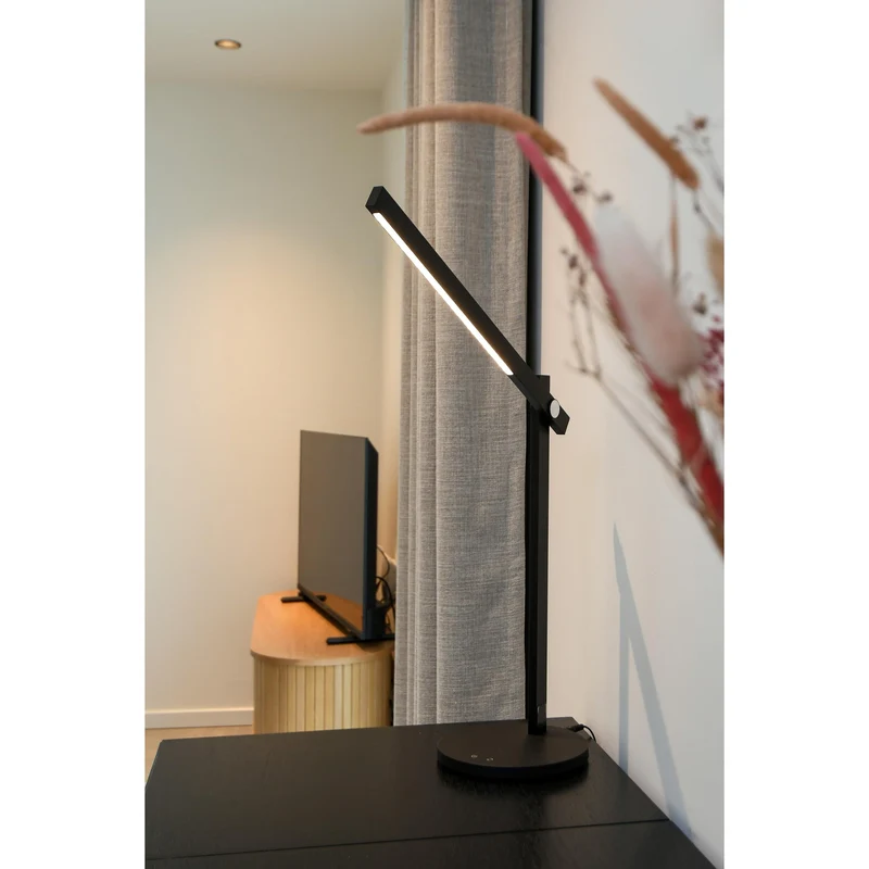 OSRAM Panan Alu Lampada da tavolo, nera, alluminio, dimmerabile