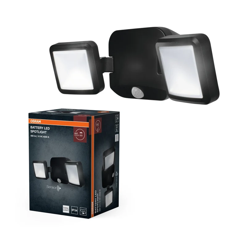 OSRAM Battery Spotlight, lampada esterna, nera, 10W