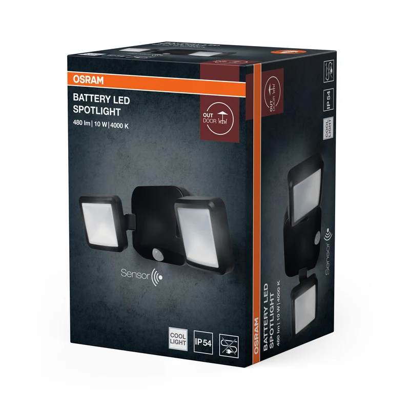 OSRAM Battery Spotlight, lampada esterna, nera, 10W