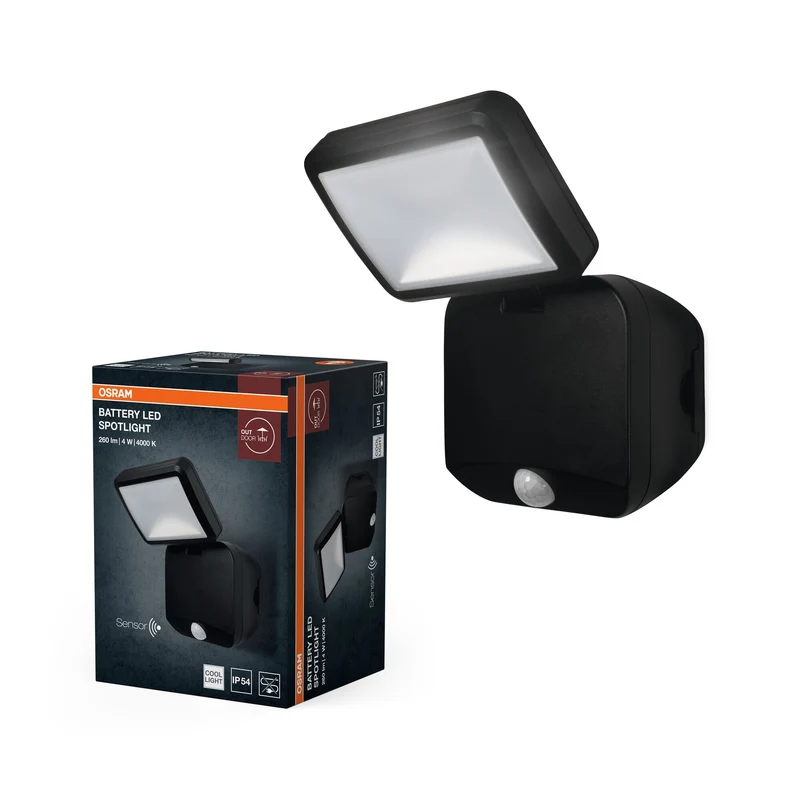OSRAM Lampada esterna, Battery LED Spotlight, nero, 4000K