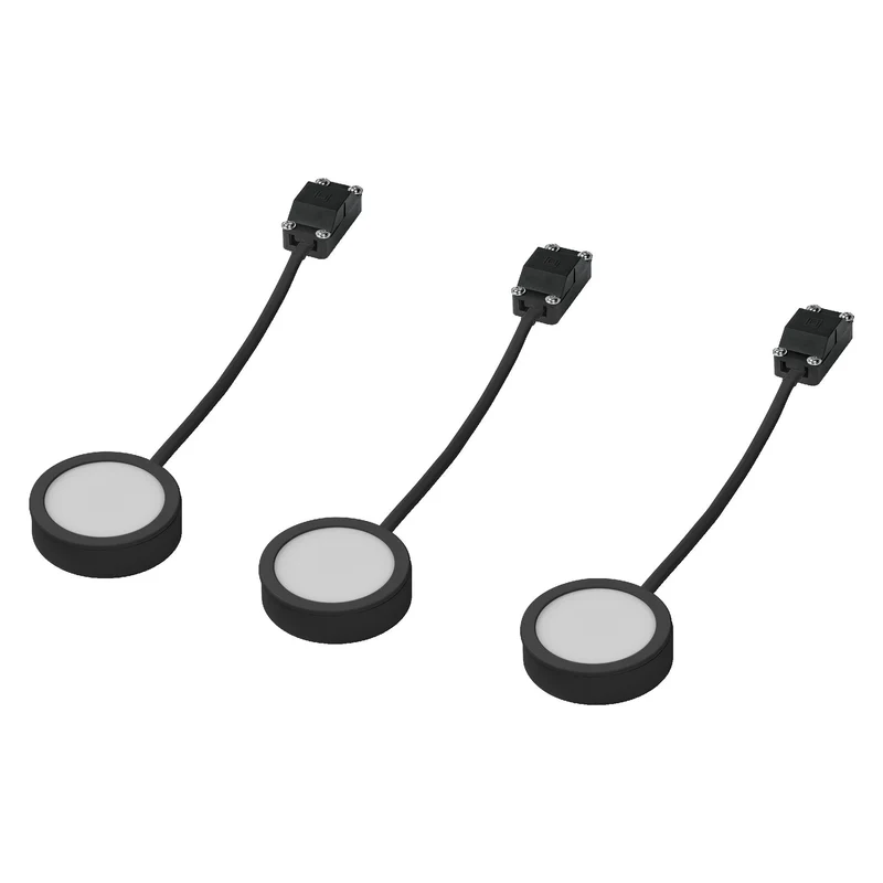 OSRAM Faretto sottopensile rotondo 65mm 3 pezzi nero
