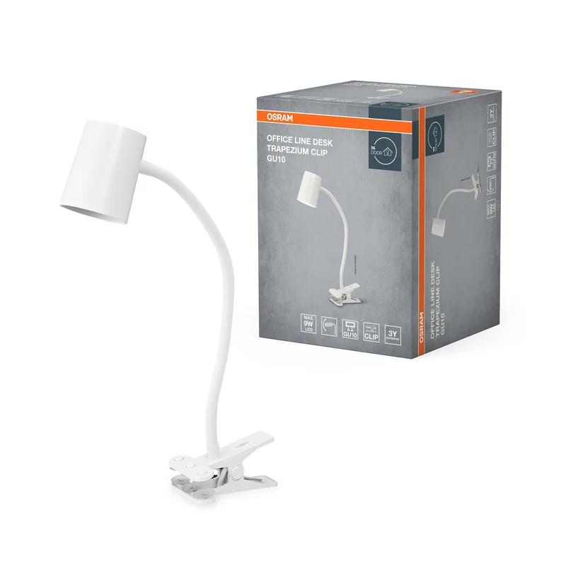 OSRAM Office Line Lampada da tavolo con braccio flessibile GU10 bianca