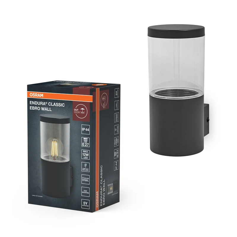 OSRAM ENDURA CLASSIC EBRO WALL Lampada esterna, grigio scuro