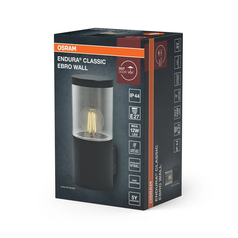 OSRAM ENDURA CLASSIC EBRO WALL Lampada esterna, grigio scuro