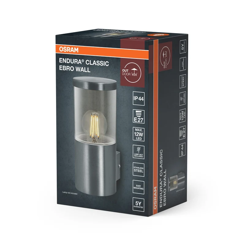 OSRAM ENDURA CLASSIC EBRO WALL Lampada esterna, acciaio inox
