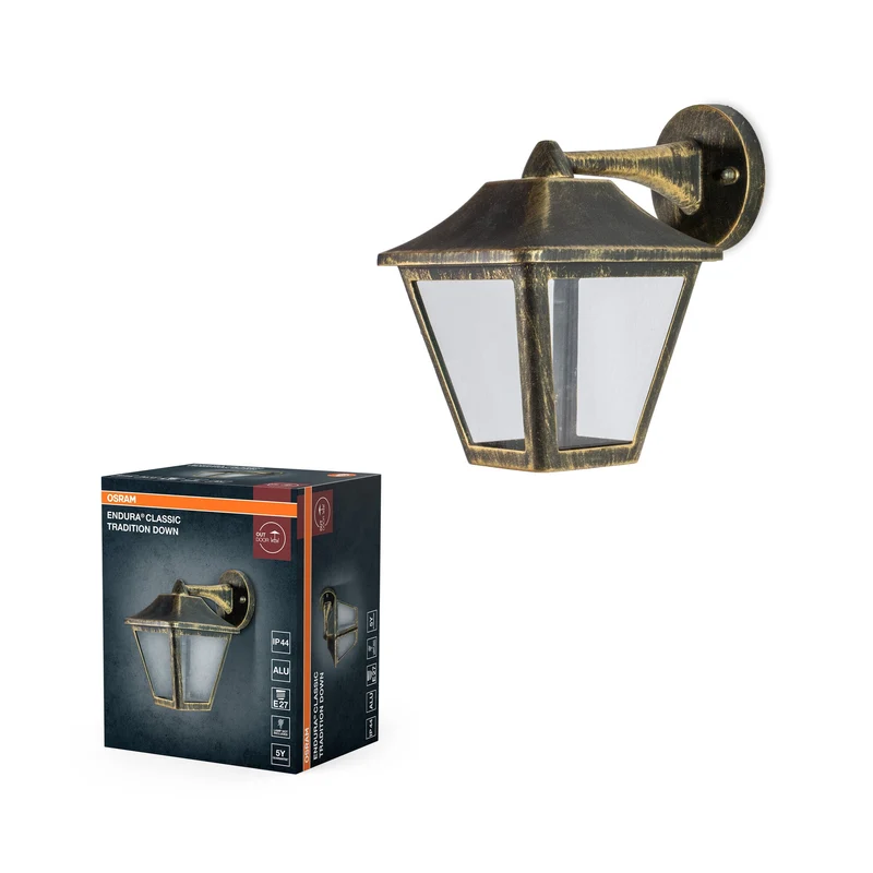 OSRAM ENDURA Classica lampada da parete oro, alluminio