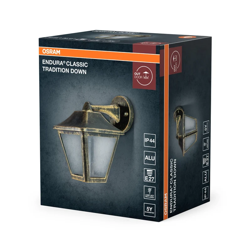 OSRAM ENDURA Classica lampada da parete oro, alluminio