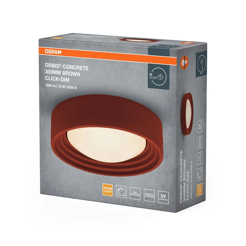 OSRAM ORBIS Concrete Lampada da soffitto 300mm 13W 800lm marrone