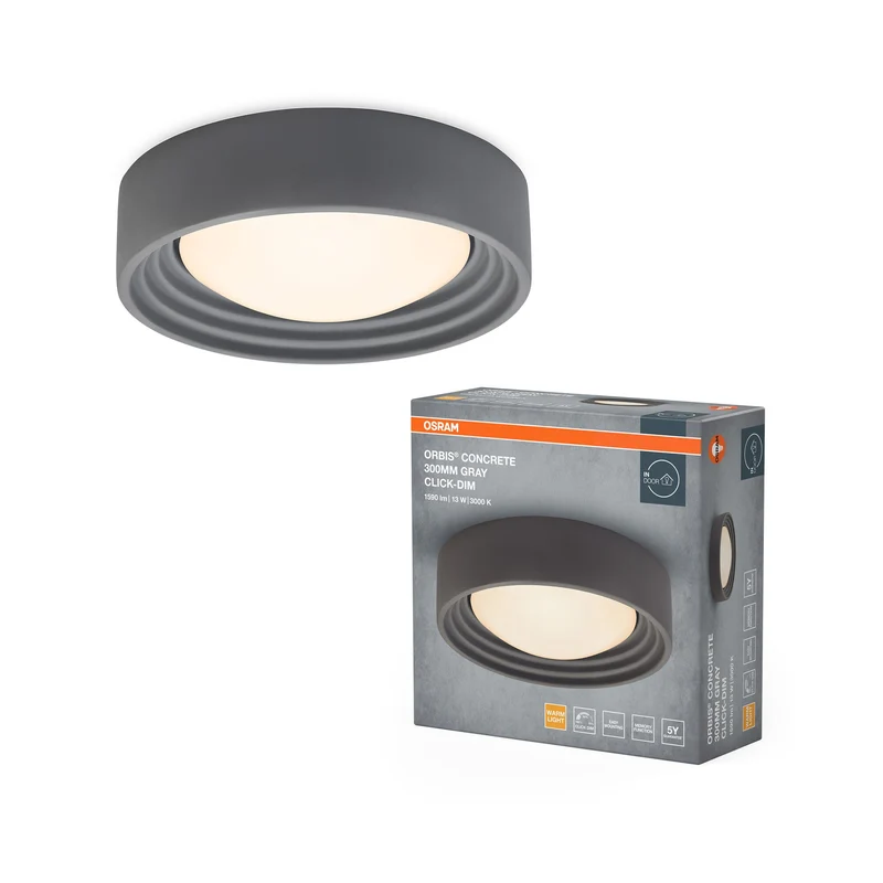 OSRAM ORBIS Concrete Lampada da soffitto 300mm 13W 800lm grigio