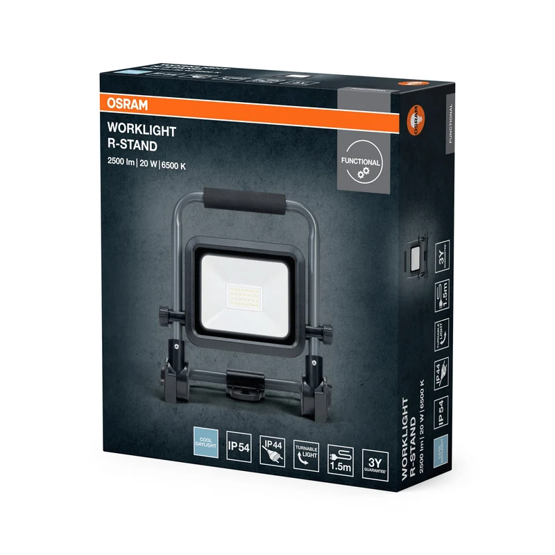 OSRAM VAL Piccola lampada da lavoro LED, grigio/nero, 20W, 2000lm