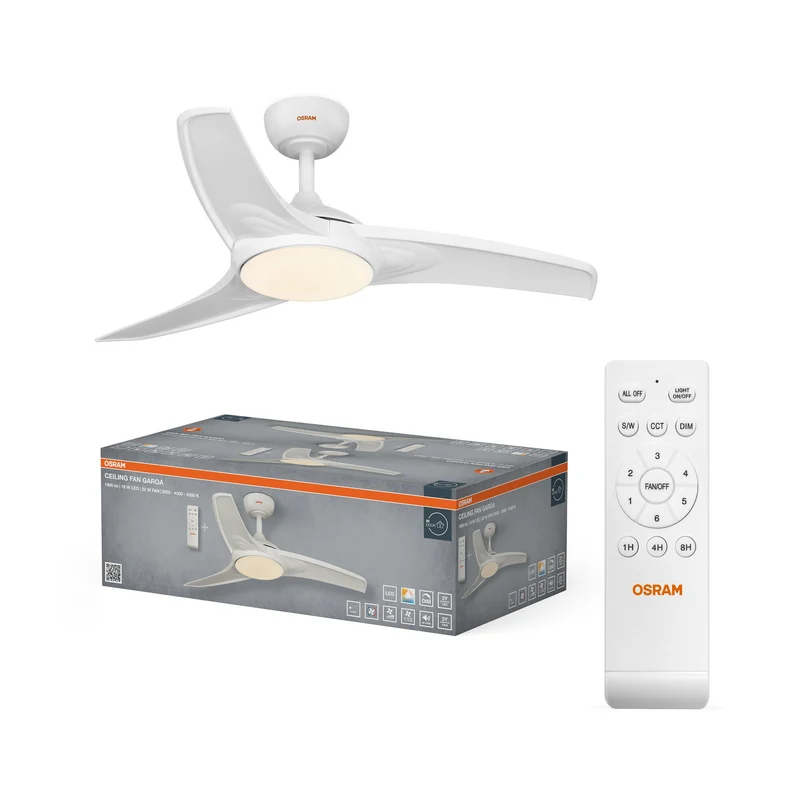 Ventilatore da soffitto LED OSRAM Garoa, Bianco, 1065mm, 40W, 1100lm, CCT