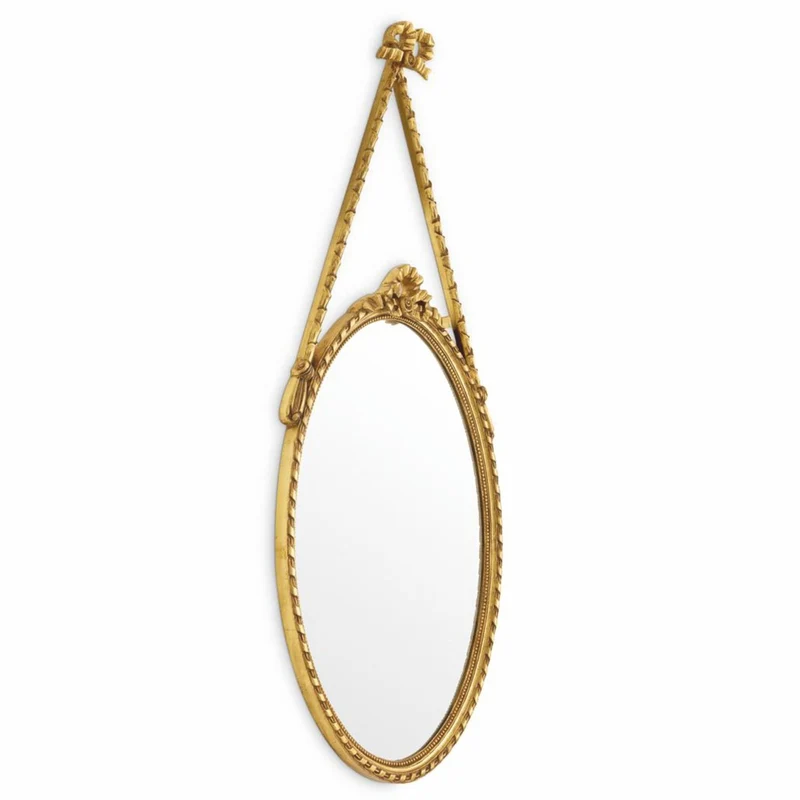 Casa Padrino Luxus Barock Mahagoni Spiegel Antik Gold H. 111 cm - Barockstil Wandspiegel - Barock Möbel