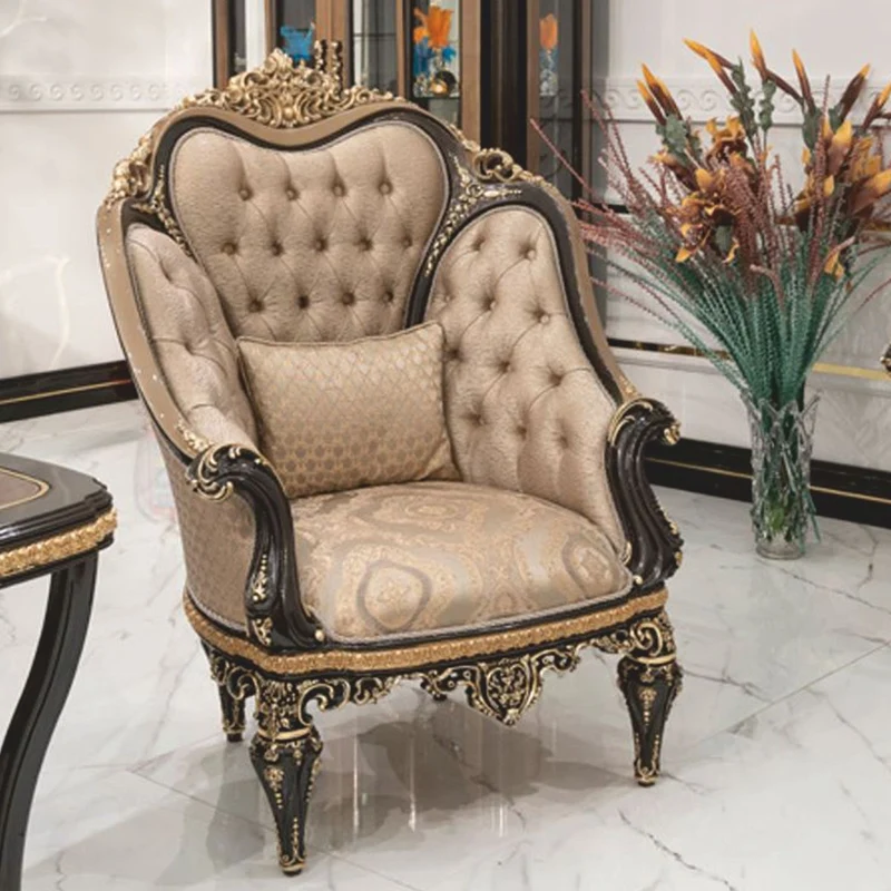Casa Padrino Luxus Barock Sessel Gold / Schwarz / Gold - Barock Wohnzimmer & Hotel Sessel - Prunkvolle Barock Möbel