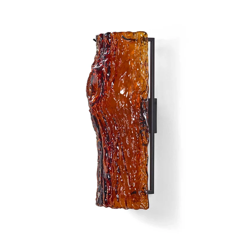 Oak 02 - Applique murale en verre et acier