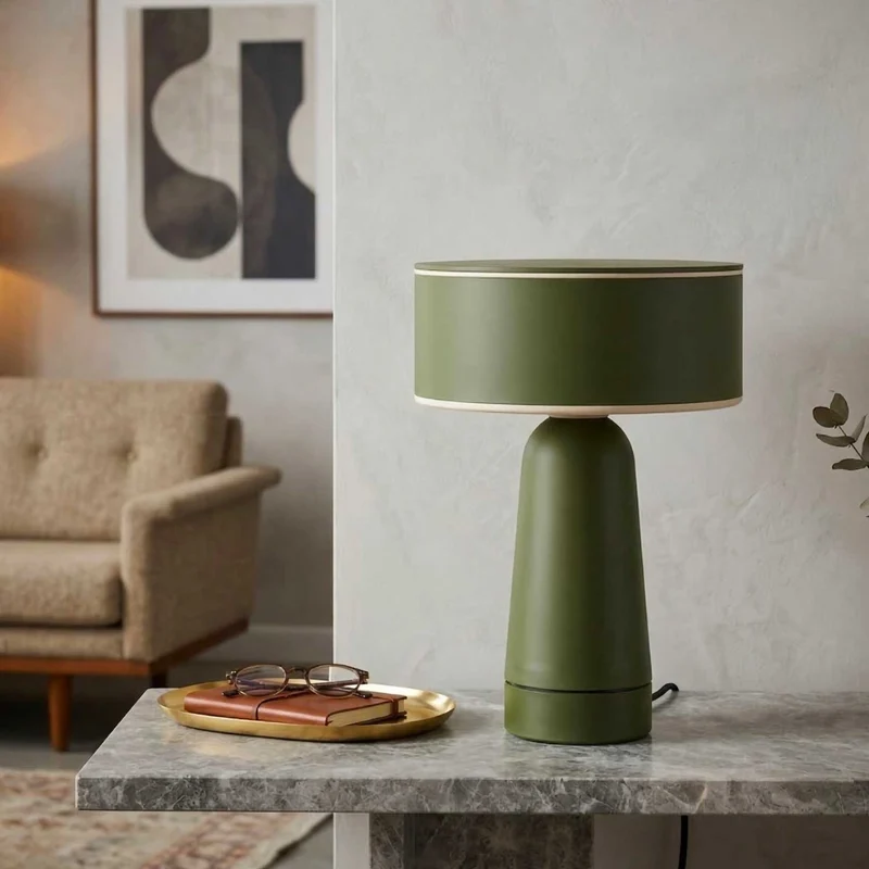 Sarin - Lampe à poser contemporaine en aluminium et verre