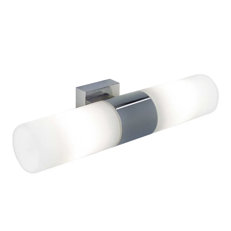 Tangens - Applique murale double pour salle de bain en acier et verre, style moderne