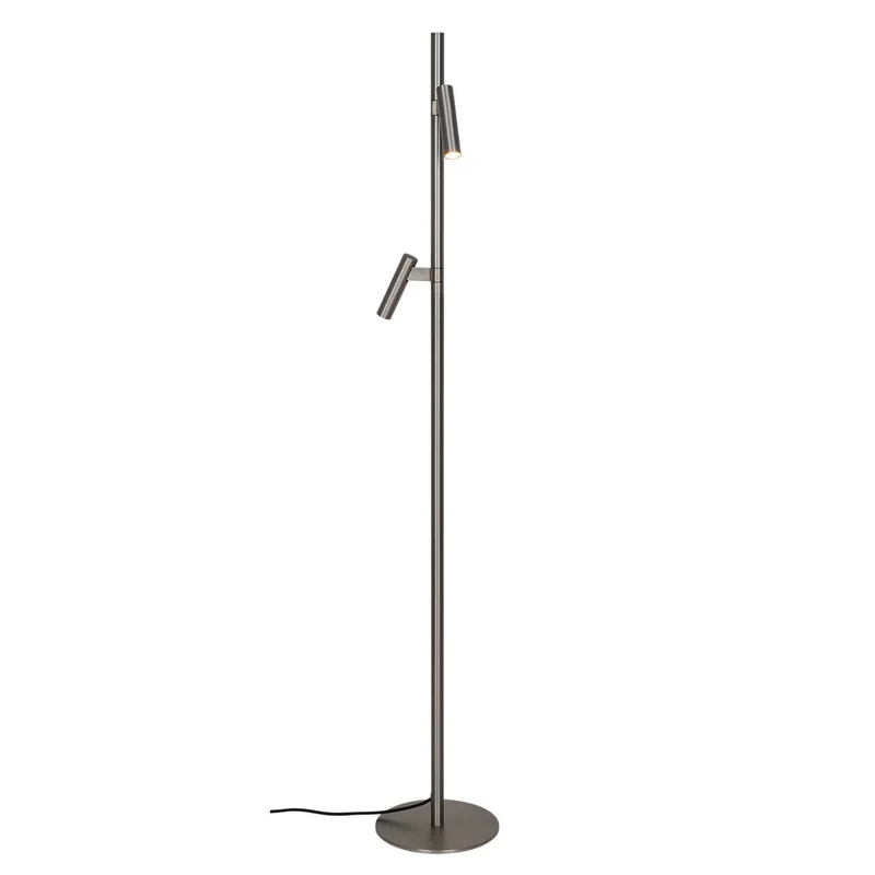 Makoto - Lampadaire à deux têtes orientables en acier, style contemporain